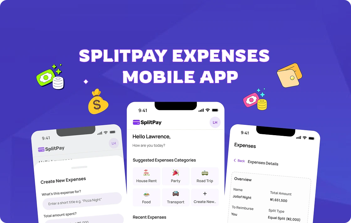 SplitPay Expenses Mobile App preview