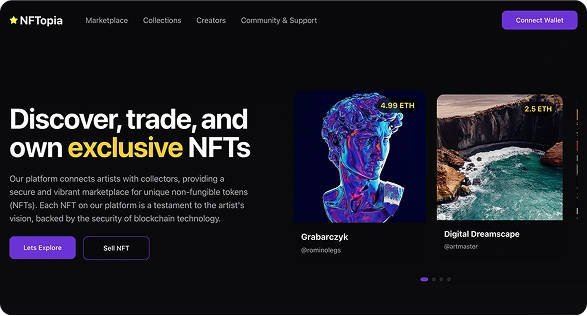 Nftopia - Nft Landing Page preview